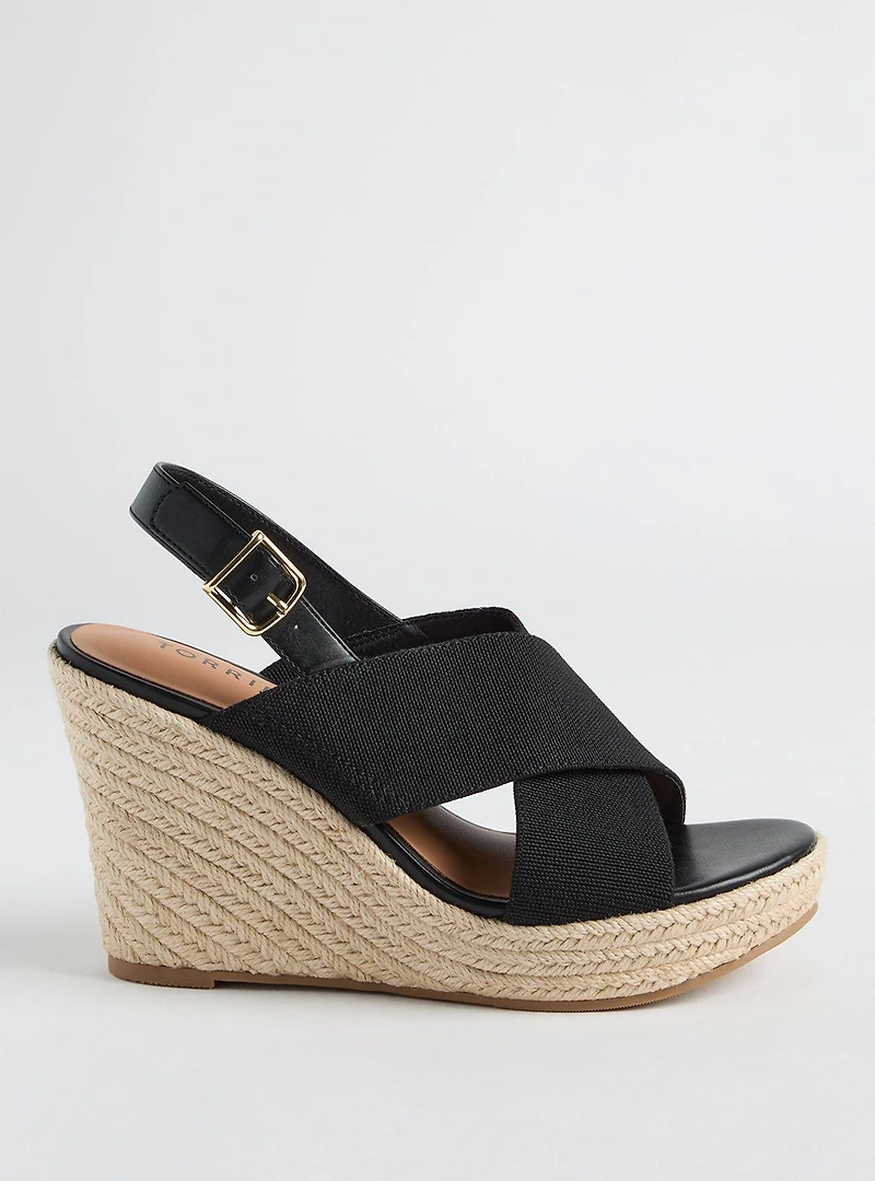 Cross Band Platform Wedge