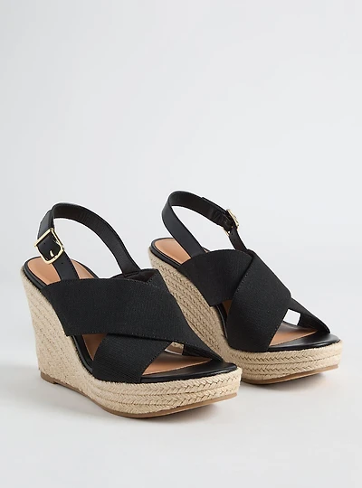 Cross Band Platform Wedge