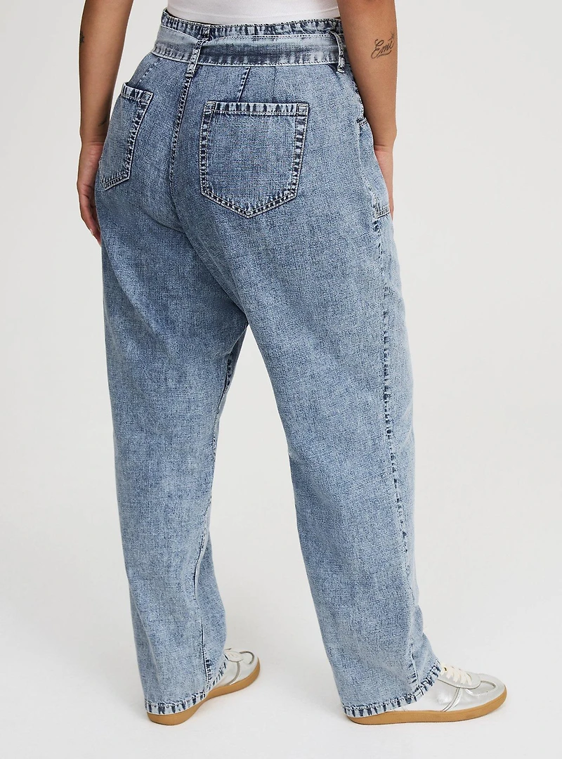 Baggy High-Rise Tie-Belt Jean