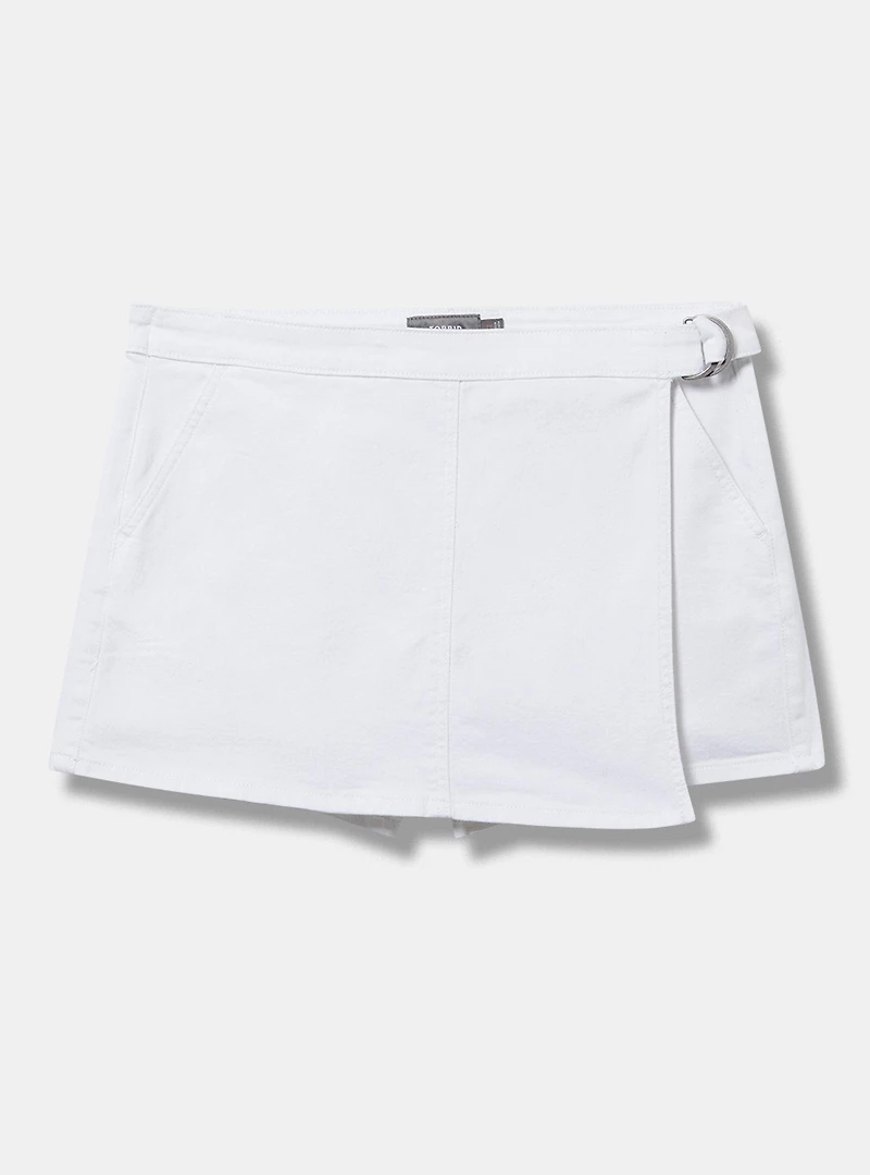 Mid-Rise Denim Skort