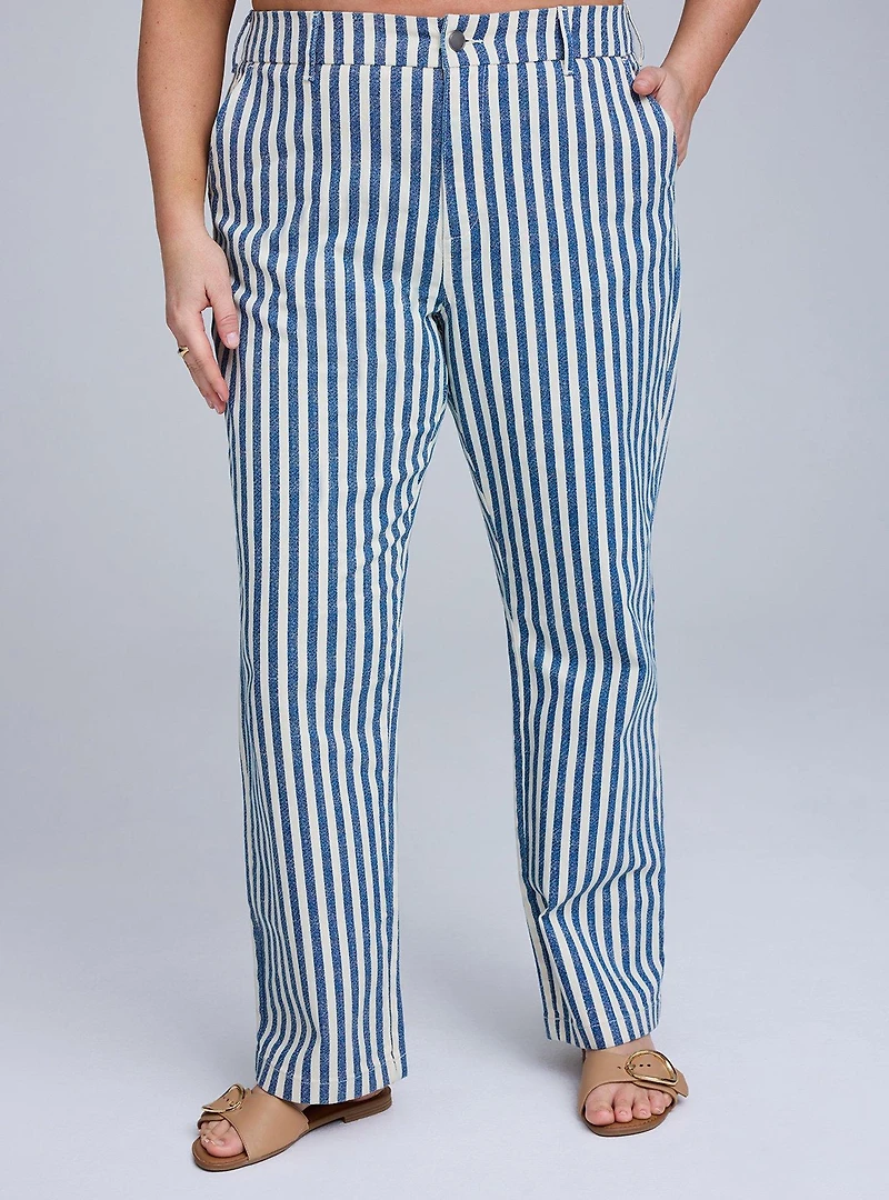 Belle Isle High-Rise Straight Leg Pleated Trouser Jean