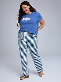 Belle Isle High-Rise Straight Leg Pleated Trouser Jean