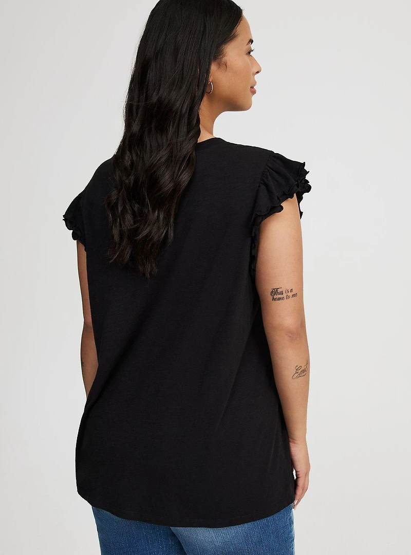 Double Flutter Sleeve Tee