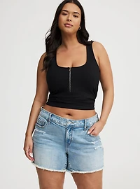 Foxy Scoop Neck Zip Tank