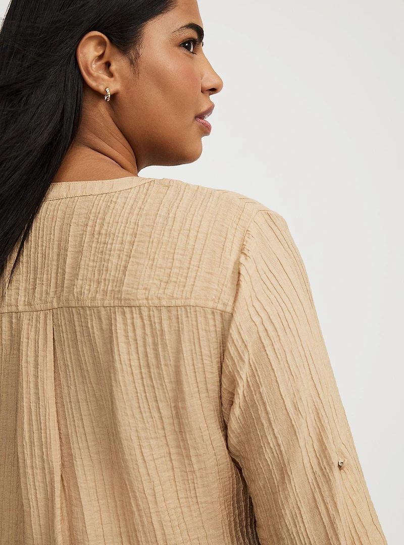 Harper Textured Stripe 3/4 Pullover Blouse