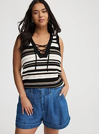 Lace-Up Sweater Tank