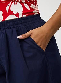 Pull-On Wide-Leg Embroidered Pant