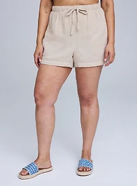 Belle Isle High-Rise Pull-On Linen Short