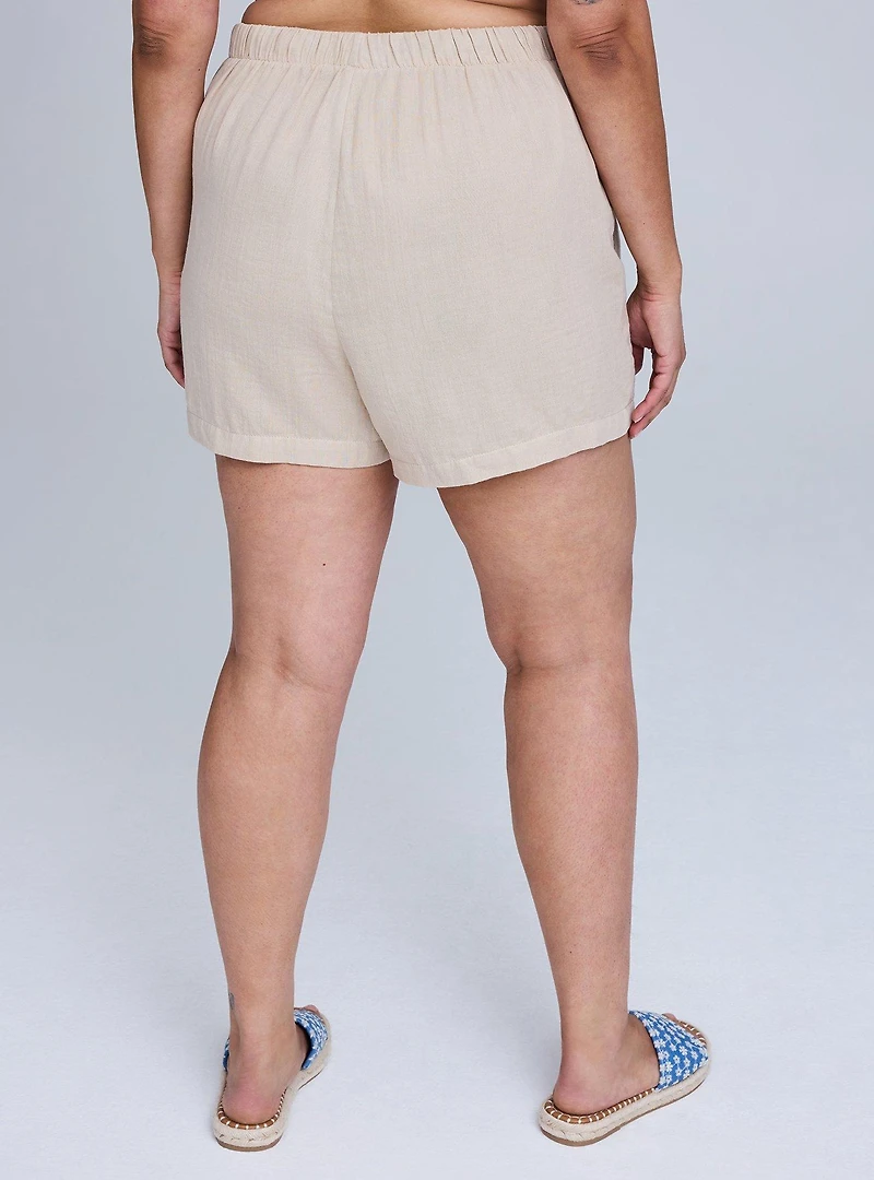 Belle Isle High-Rise Pull-On Linen Short