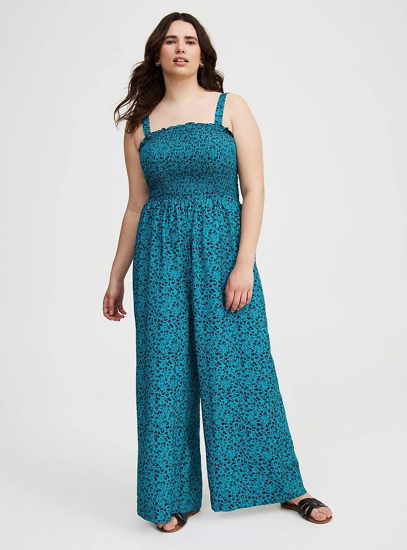 Smocked Tube Jumpsuit