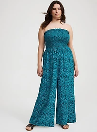 Smocked Tube Jumpsuit