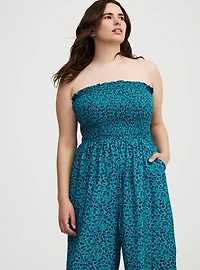 Smocked Tube Jumpsuit