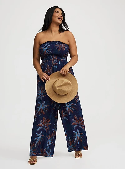 Smocked Tube Jumpsuit