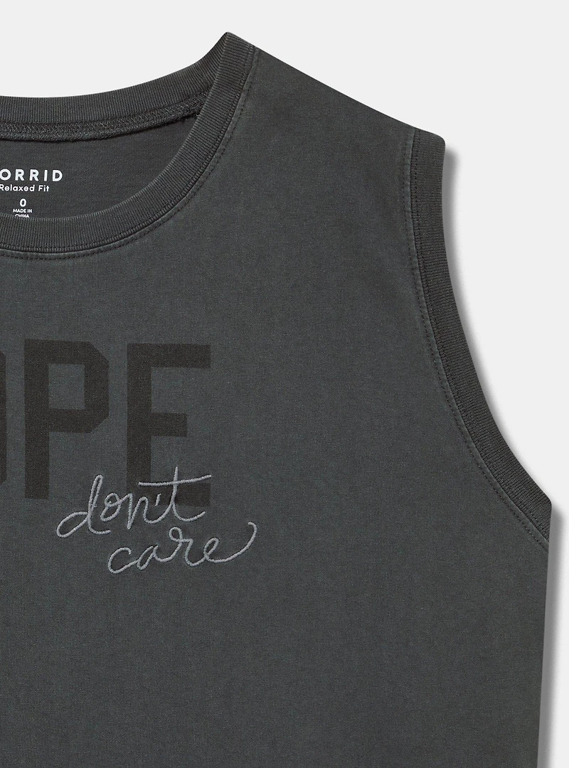 Don't Care Relaxed Cotton Jersey Tank