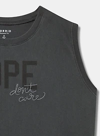 Don't Care Relaxed Cotton Jersey Tank