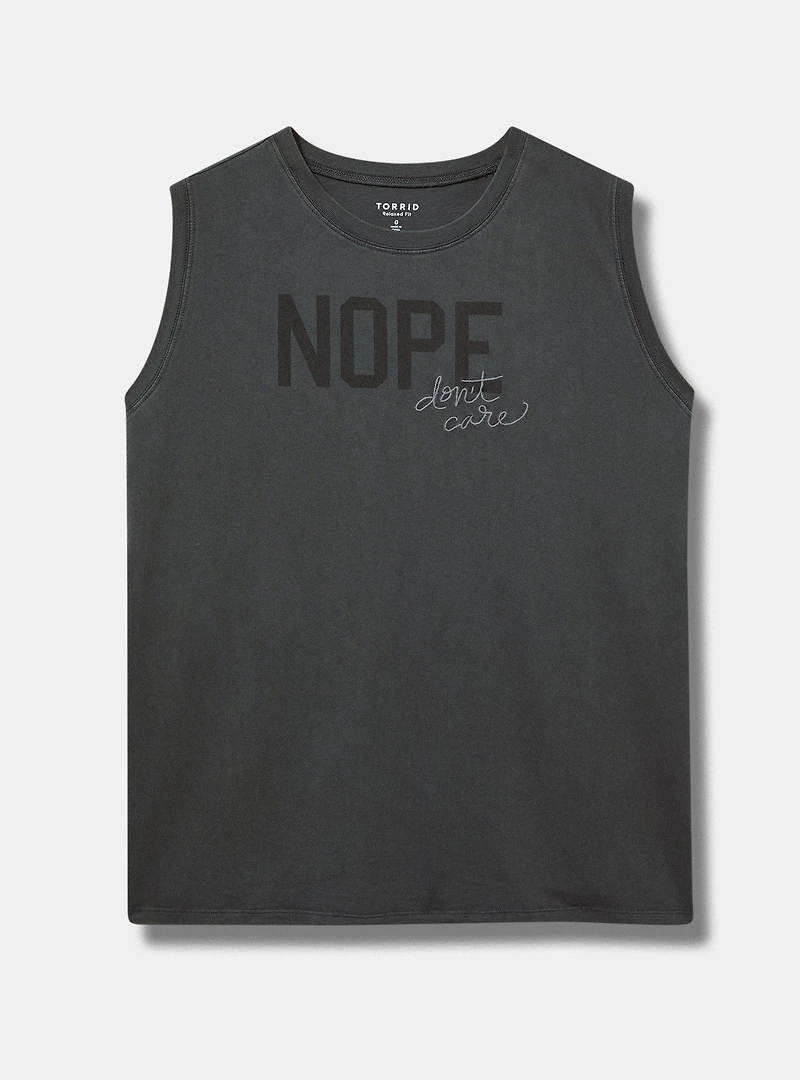 Don't Care Relaxed Cotton Jersey Tank