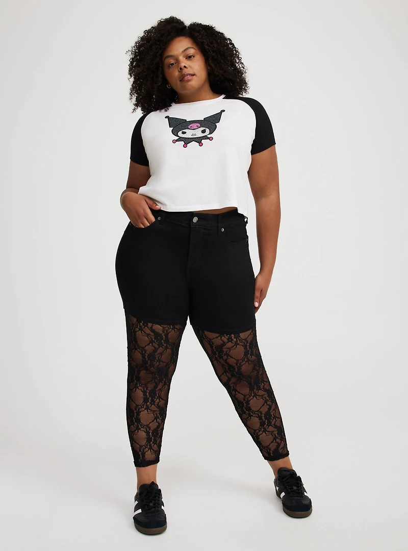 Footless Floral Lace Tights