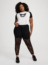 Footless Floral Lace Tights
