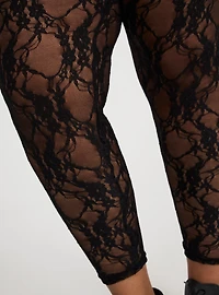 Footless Floral Lace Tights