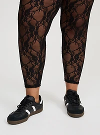 Footless Floral Lace Tights