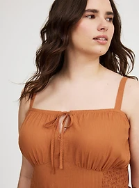 Smocked Tie Front Cami