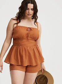 Smocked Tie Front Cami