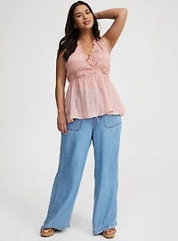 Surplice Sleeveless Top
