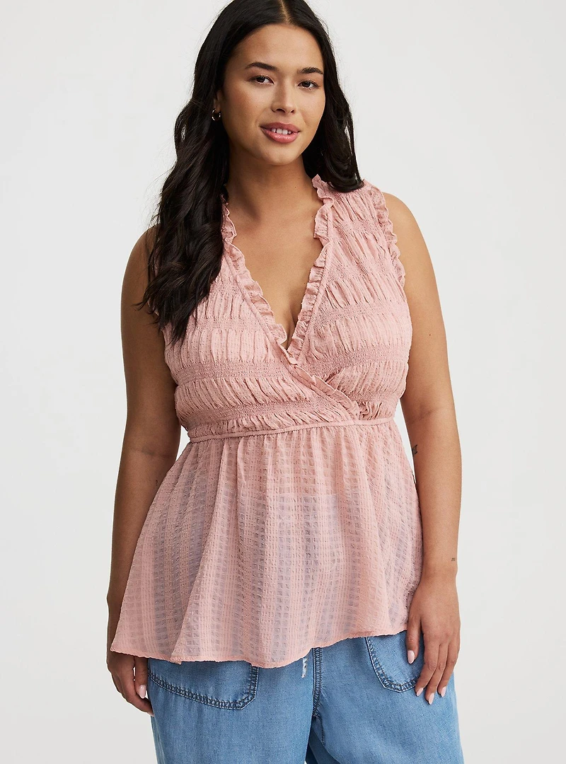 Surplice Sleeveless Top