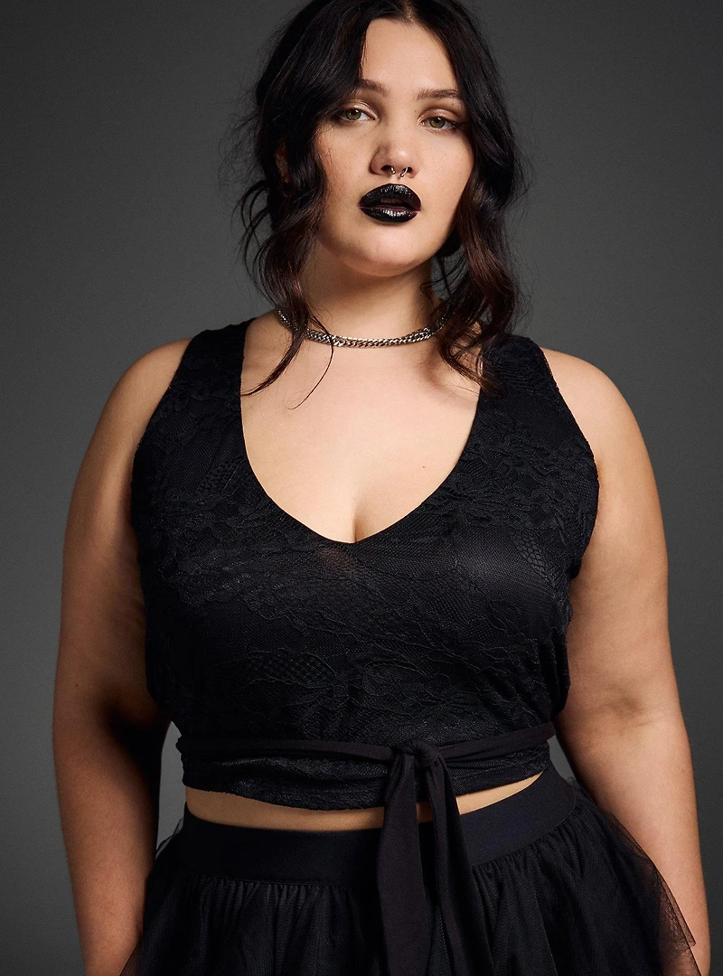 Nightfall Tie-Front Crop Tank