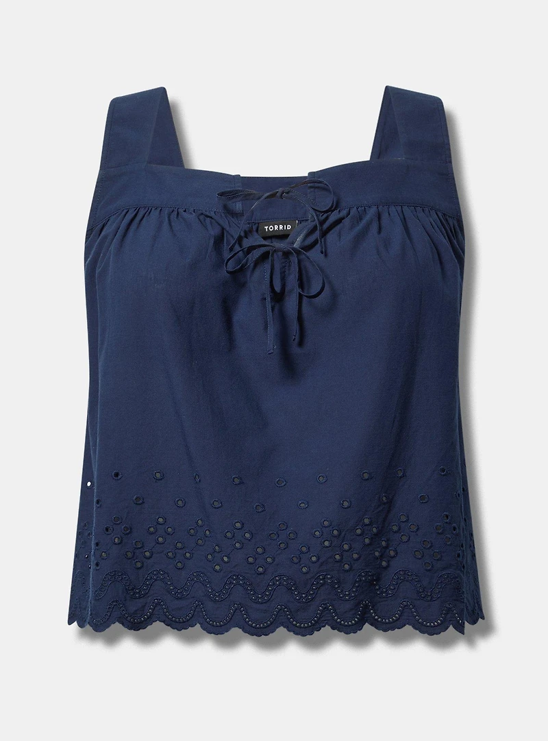 Eyelet Trim Front Top