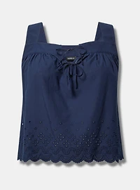 Eyelet Trim Front Top