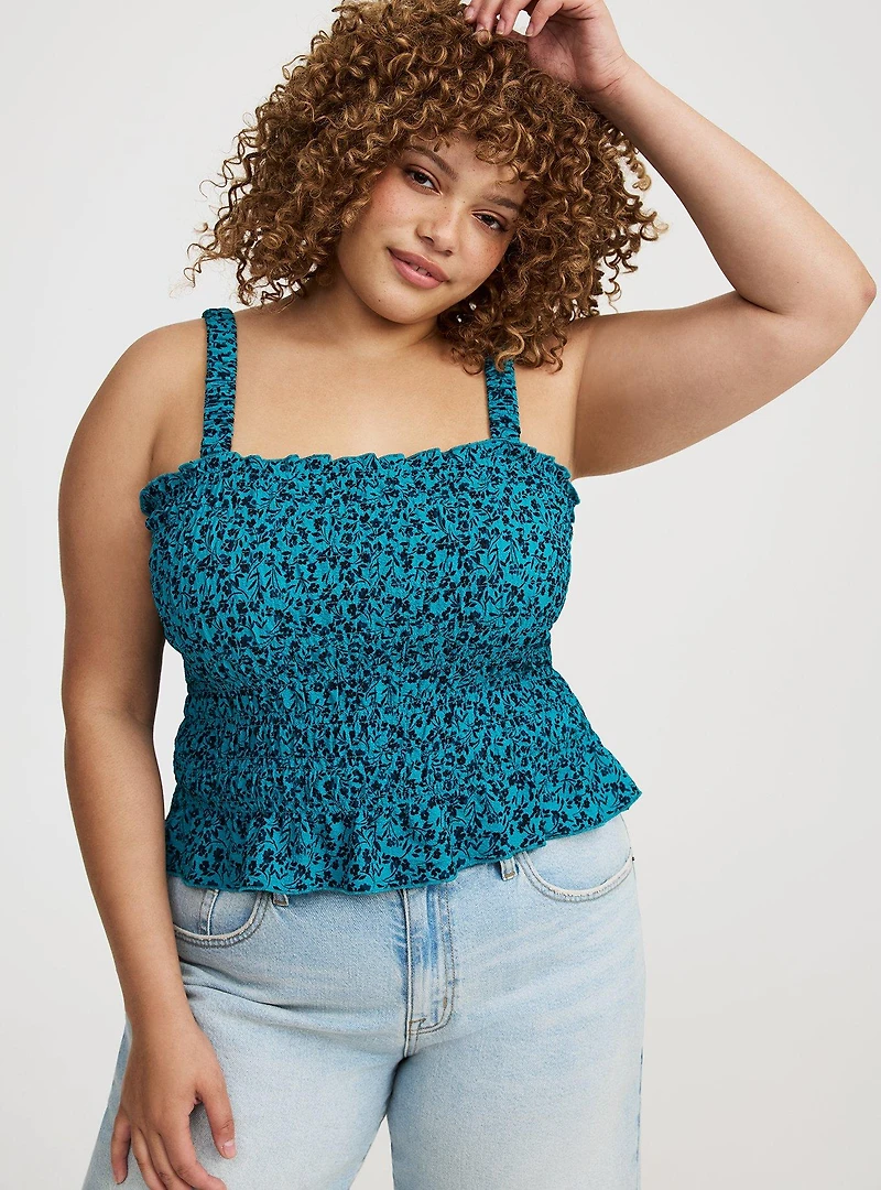 Smocked Ruffle Tank