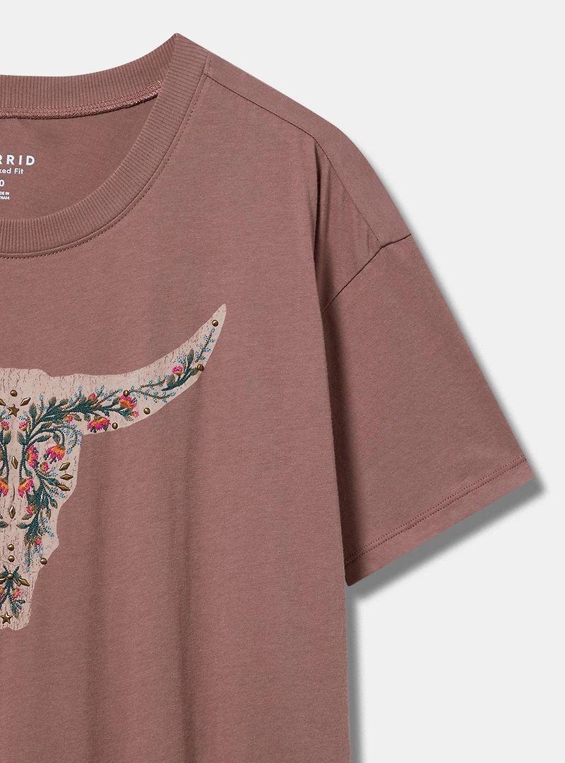 Steer Relaxed Heritage Jersey Crew Embroidered Tee