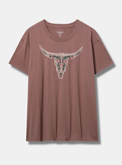 Steer Relaxed Heritage Jersey Crew Embroidered Tee