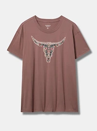 Steer Relaxed Heritage Jersey Crew Embroidered Tee