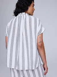 Belle Isle Linen Popover Blouse