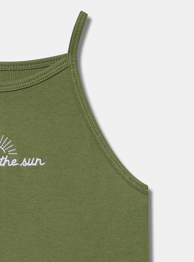 Here For The Sun Ribbed Goddess Tank