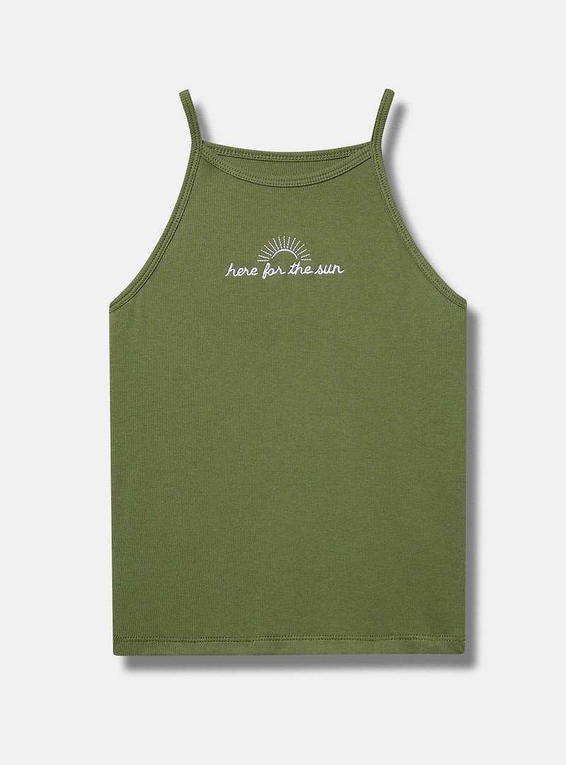 Here For The Sun Ribbed Goddess Tank