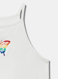 Butterfly High-Neck Embroidered Foxy Cami