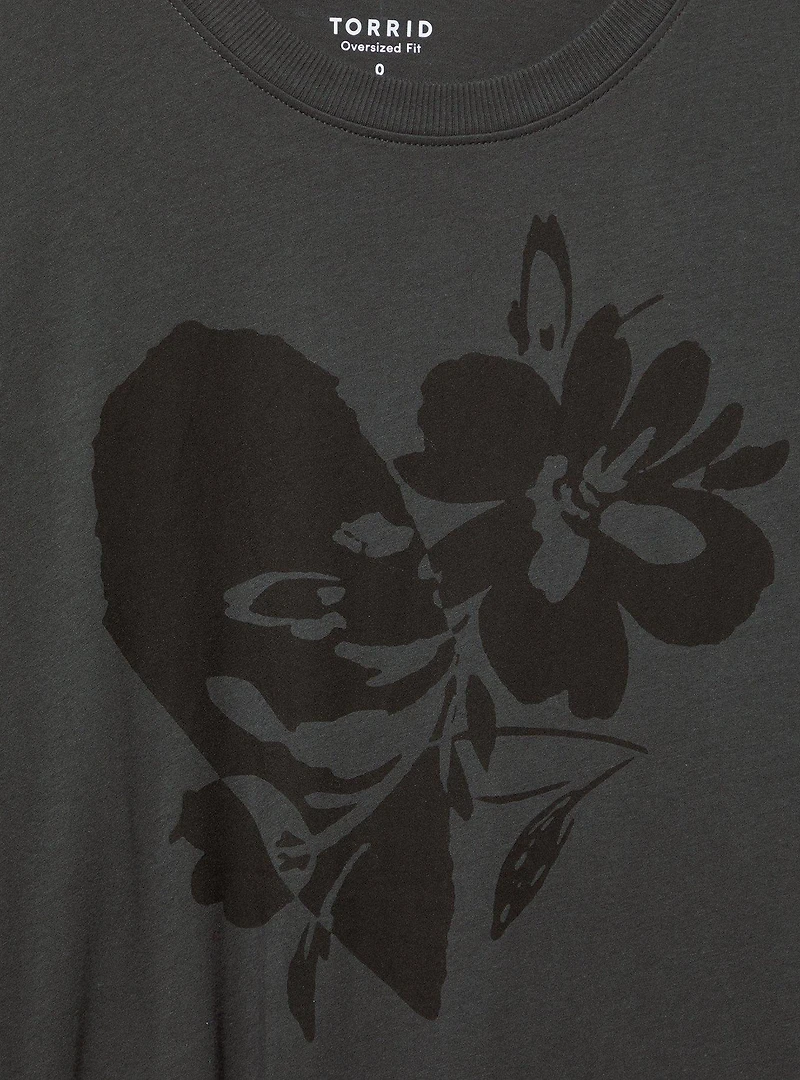 Floral Heart Oversized Heritage Jersey Tunic Tee