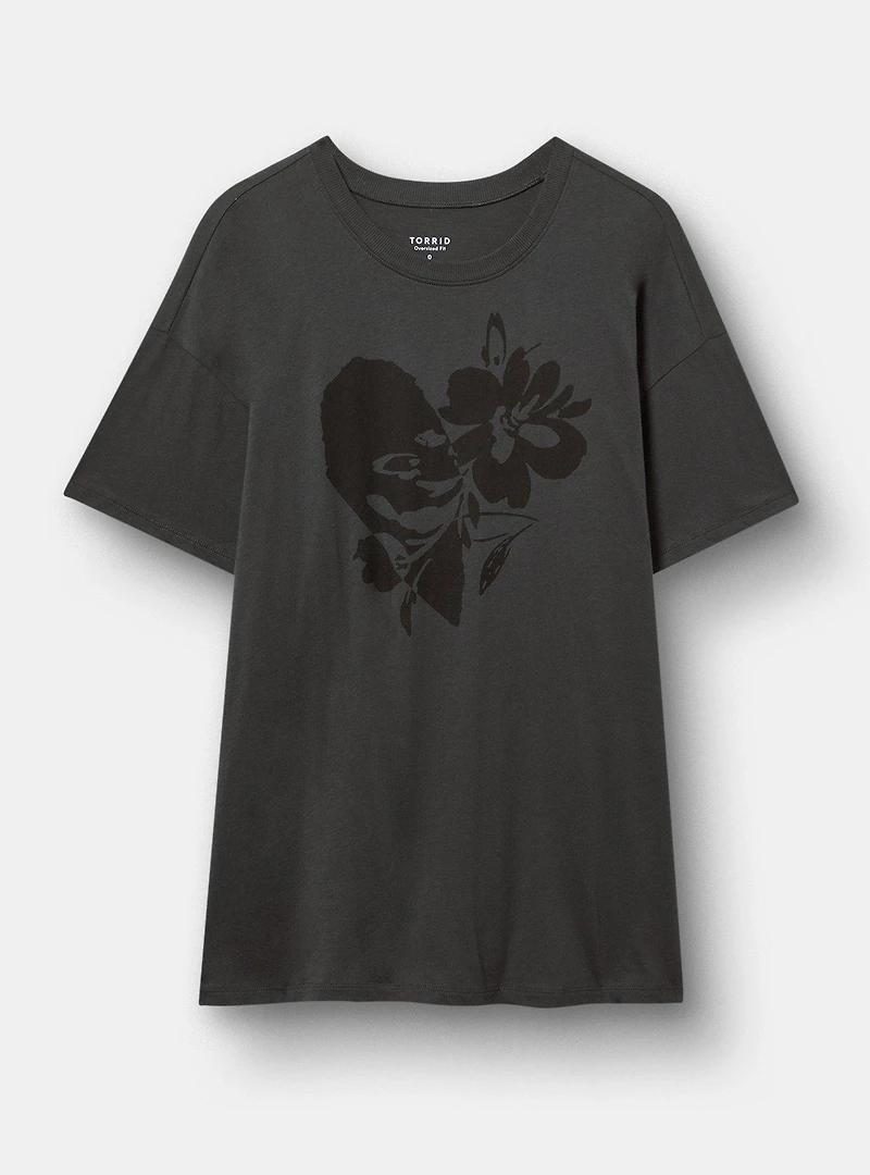 Floral Heart Oversized Heritage Jersey Tunic Tee