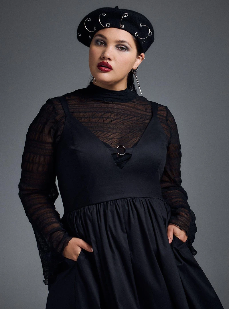 Nightfall Metal Detail Midi Dress