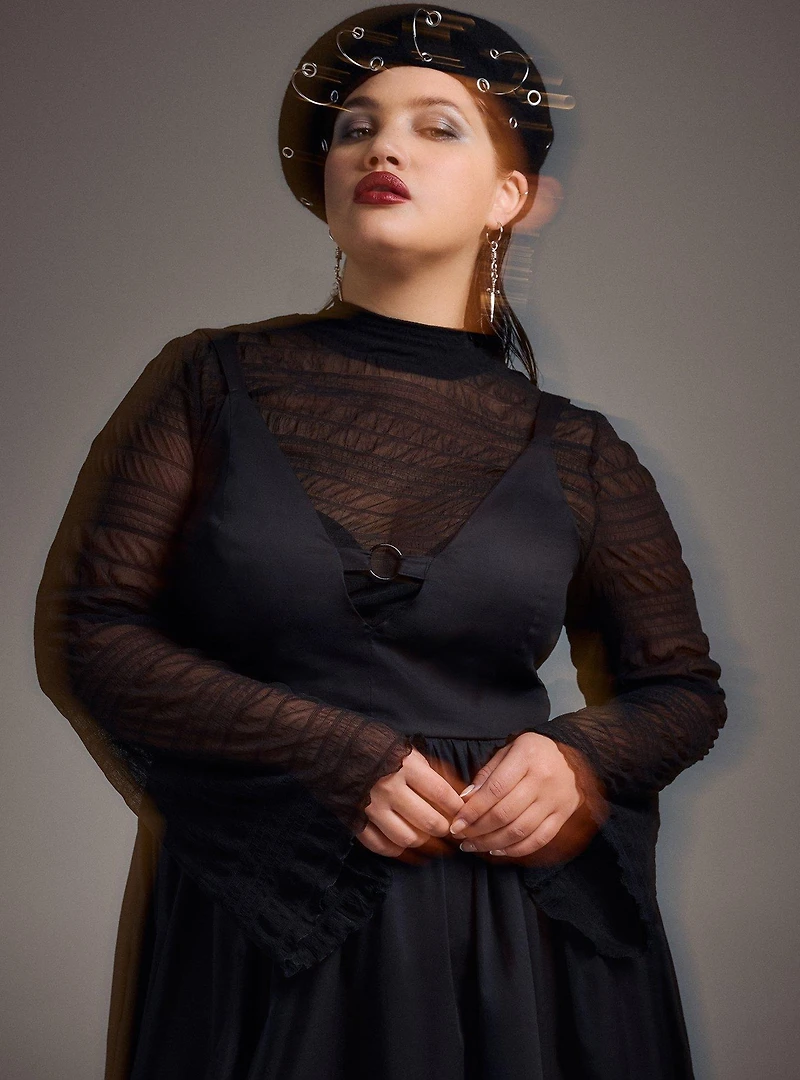 Nightfall Metal Detail Midi Dress