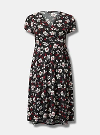 Midi Surplice Tie-Sleeve Dress