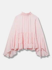 Chiffon Mock Neck Top