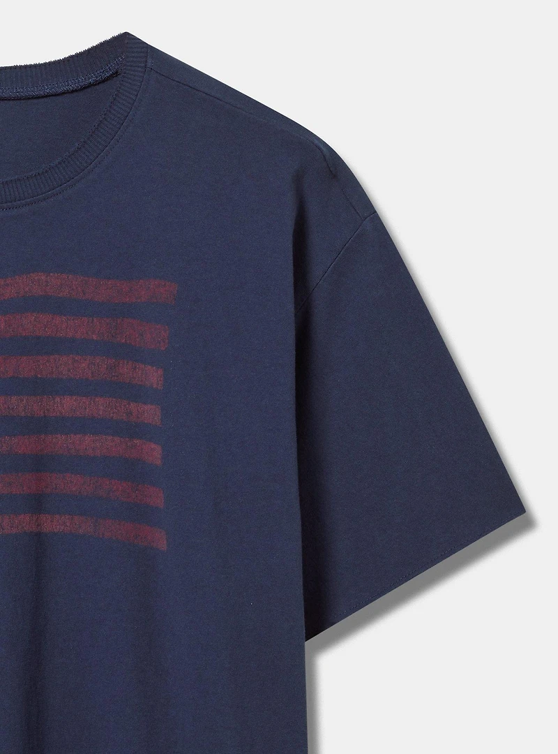 Flag Relaxed Heritage Jersey Raw Edge Tee