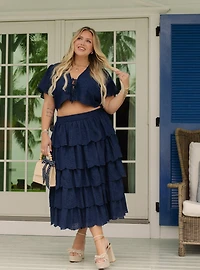 Belle Isle Pull-On Tiered Skirt