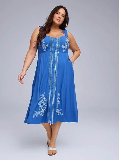 Belle Isle Button Front Midi Dress