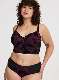Flocked Mesh Hipster Panty
