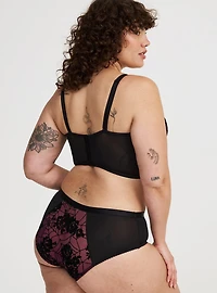 Flocked Mesh Hipster Panty